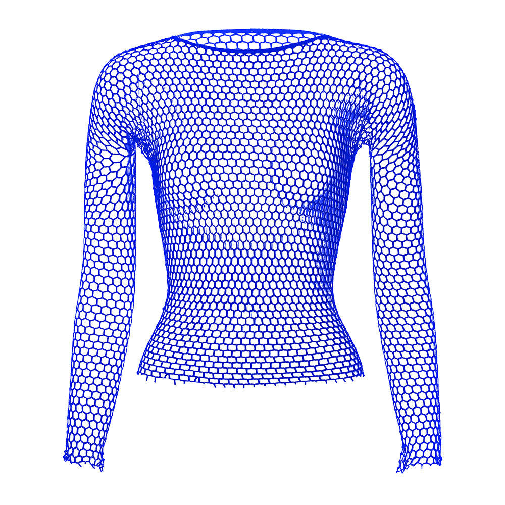 Men’s Long-Sleeve Fishnet Mesh Top – 6 Colors
