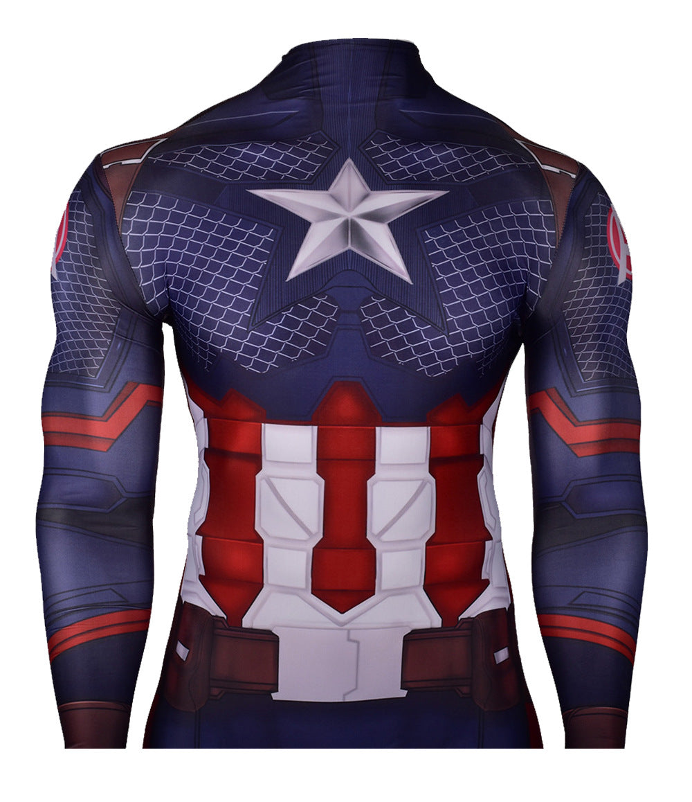 Captain America Classic Star-Print Cosplay Bodysuit
