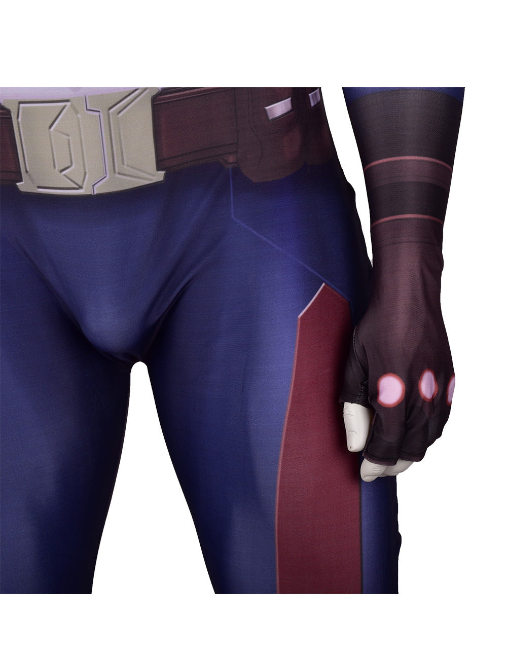 Captain America Navy Armor-Print Cosplay Bodysuit