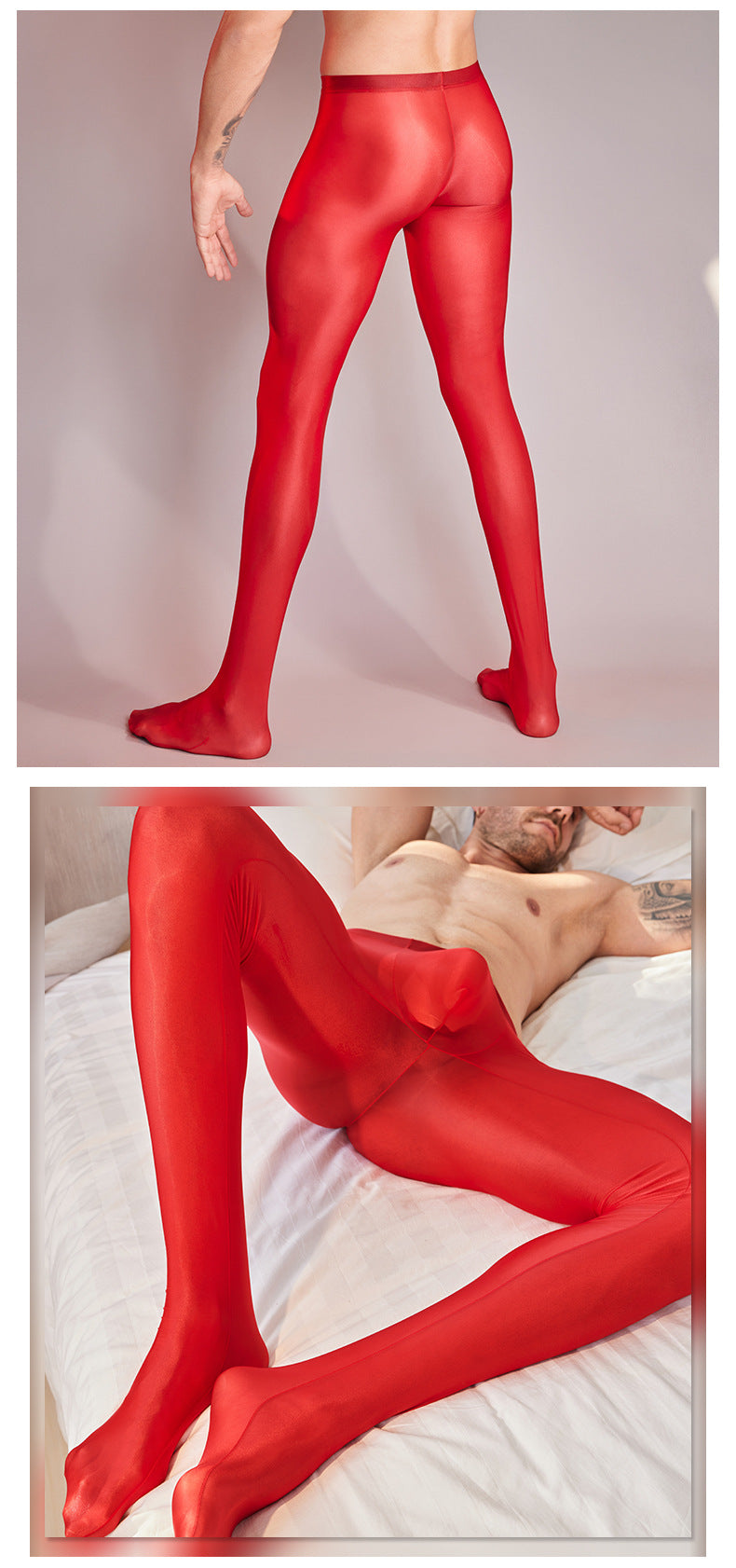 Men’s Transparent Footed Nylon Tights – 5 Colors