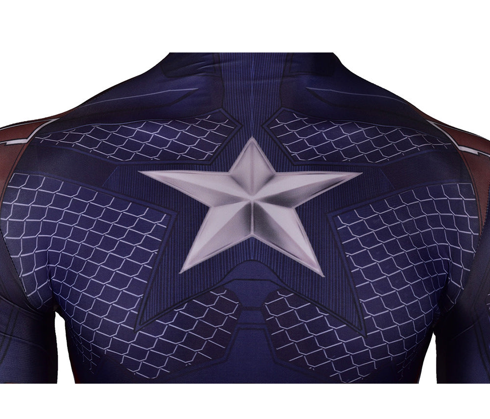 Captain America Classic Star-Print Cosplay Bodysuit