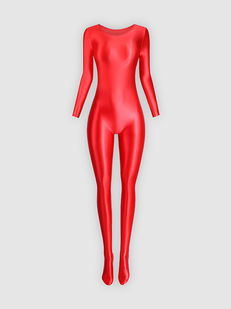 Unisex Shiny Nylon-Spandex Bodysuit – 9 Colors