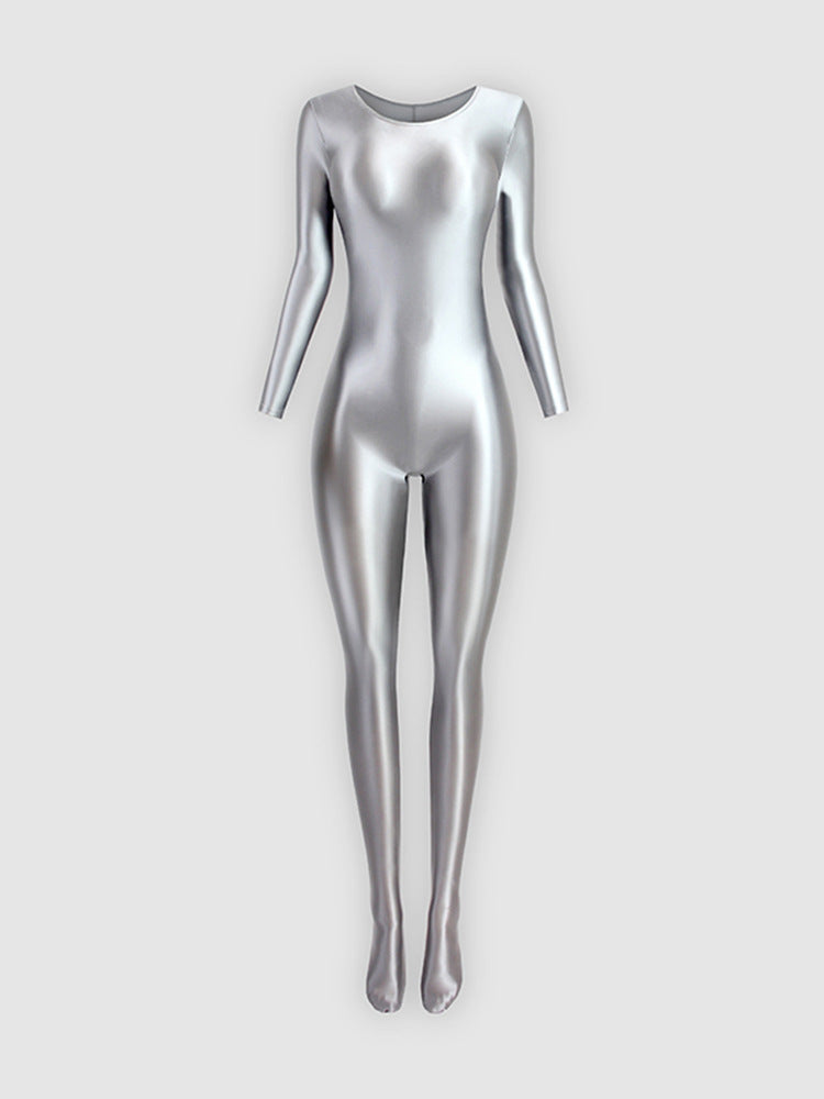 Unisex Shiny Nylon-Spandex Bodysuit – 9 Colors