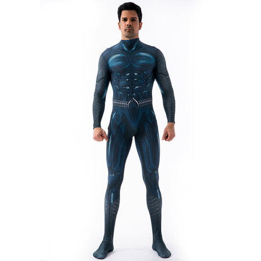 Aquaman 2 Teal Superhero Cosplay Bodysuit