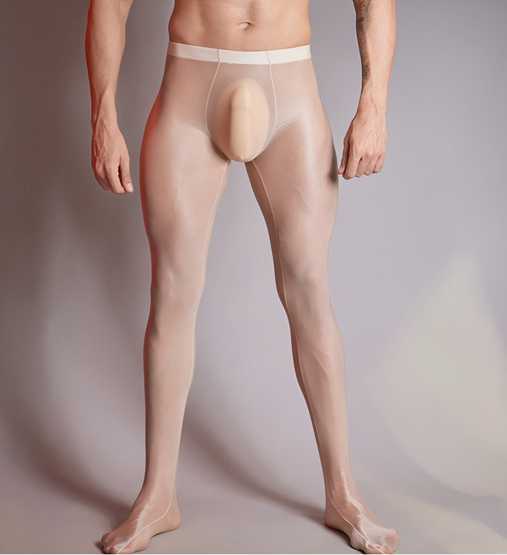 Men’s Transparent Footed Nylon Tights – 5 Colors