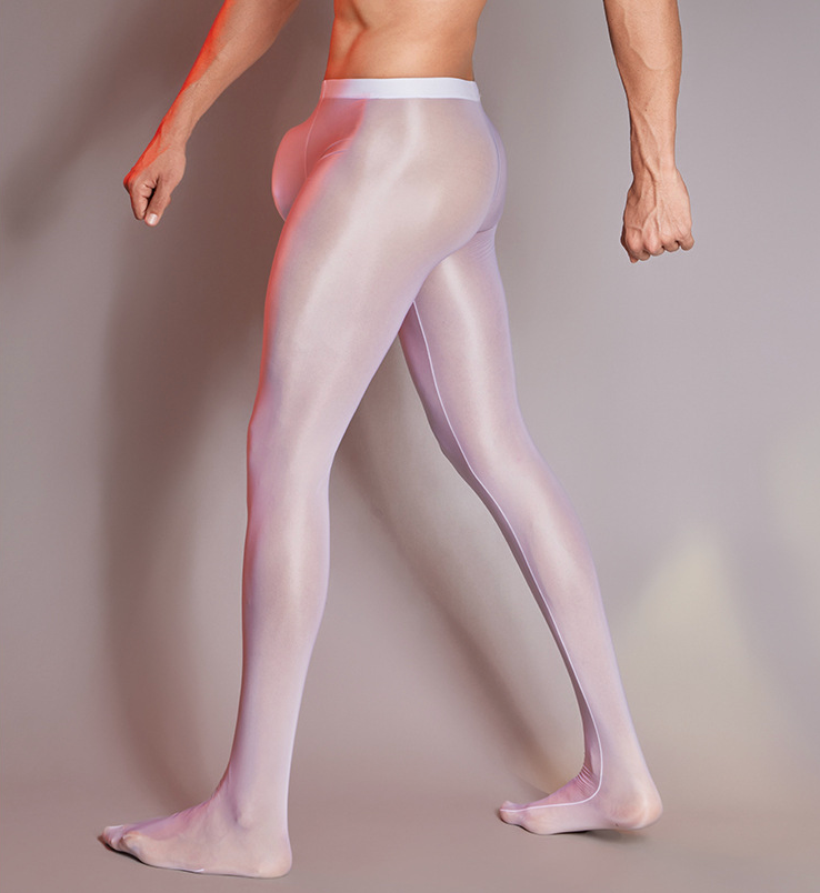 Men’s Transparent Footed Nylon Tights – 5 Colors