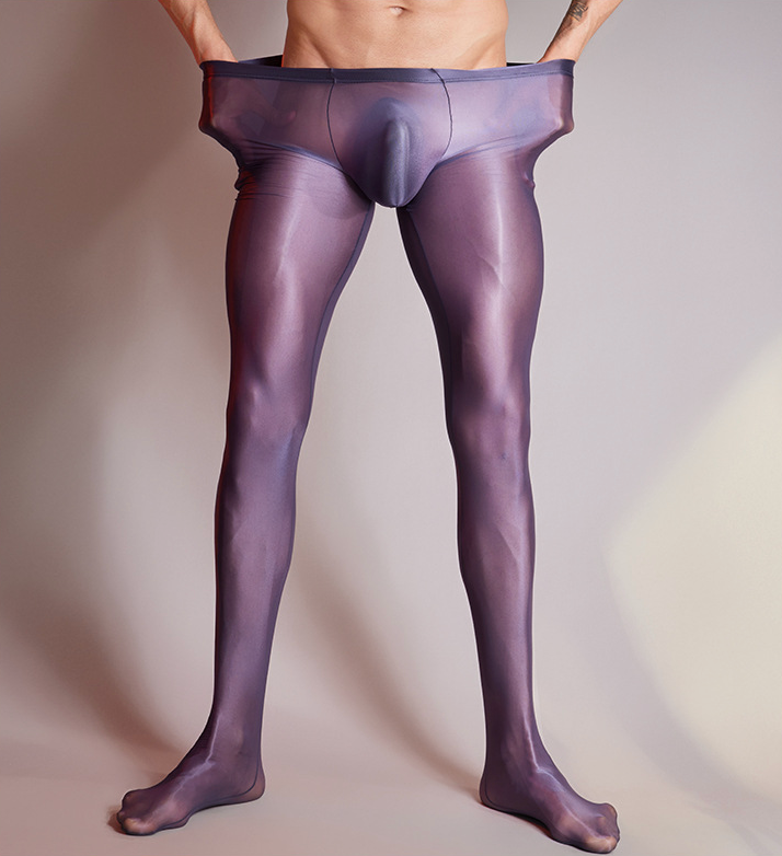 Men’s Transparent Footed Nylon Tights – 5 Colors
