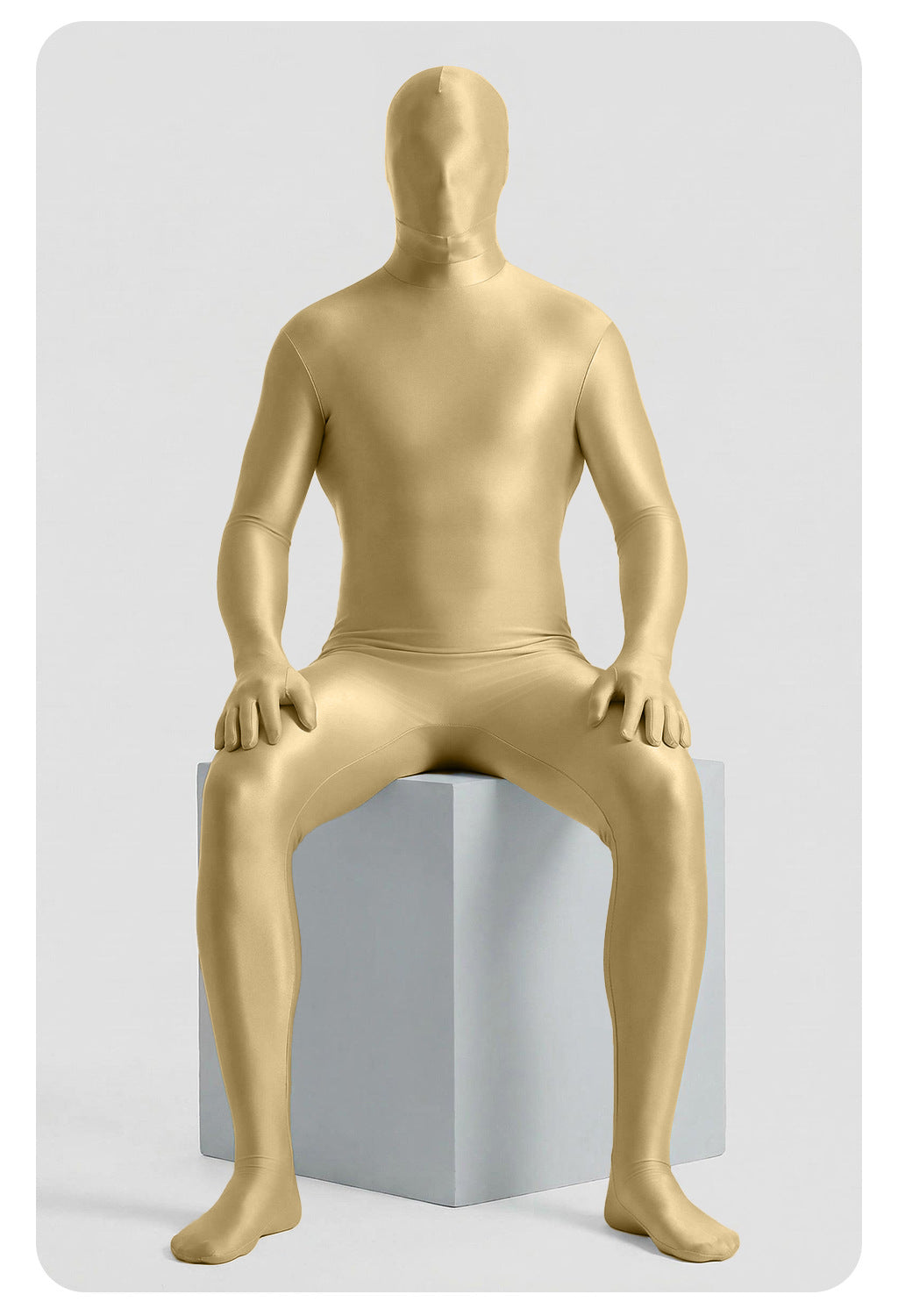 Men’s Glossy Full-Body Zentai Suit for Cosplay