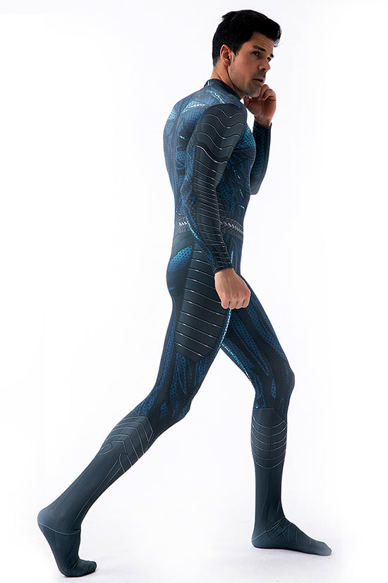 Aquaman 2 Teal Superhero Cosplay Bodysuit