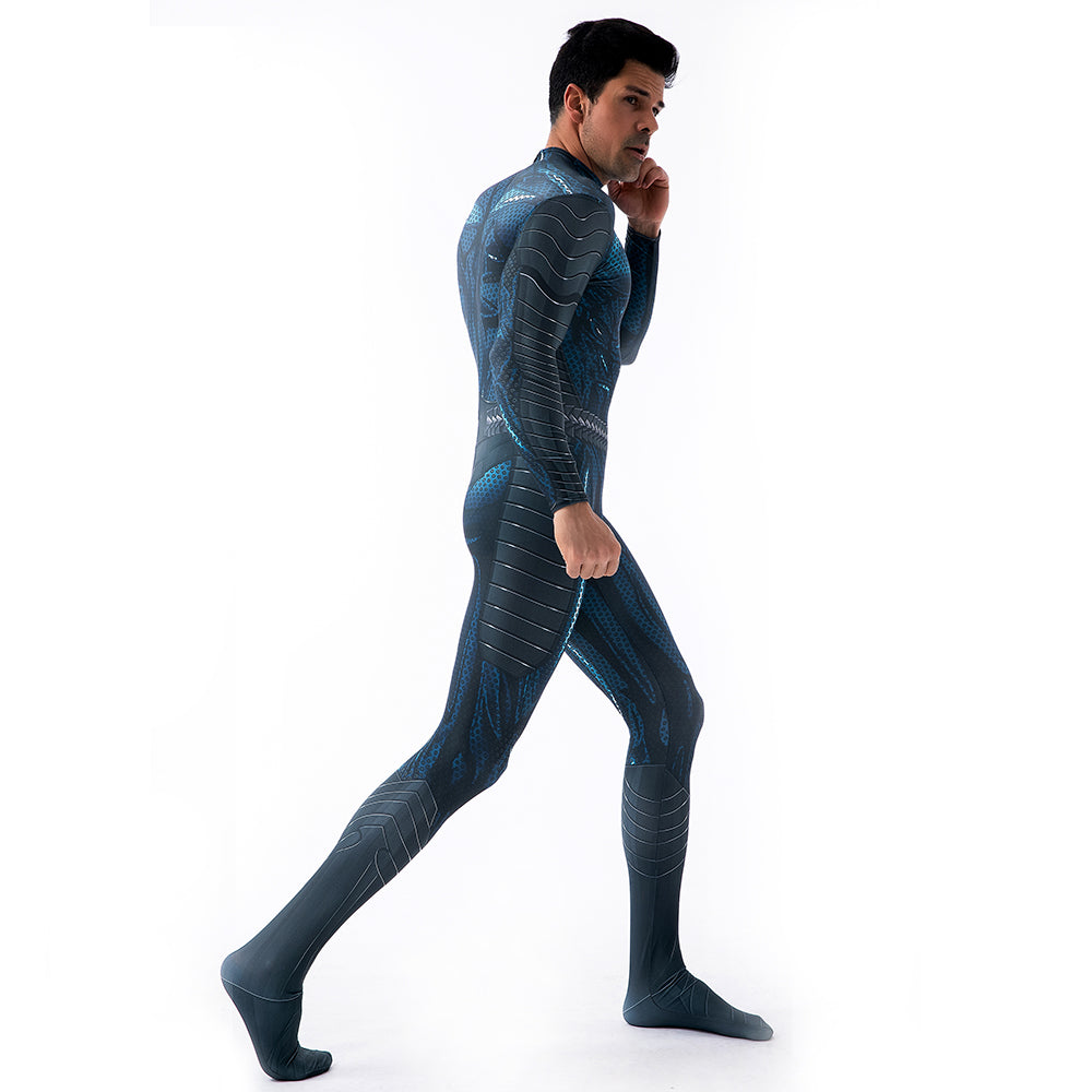Aquaman 2 Teal Superhero Cosplay Bodysuit