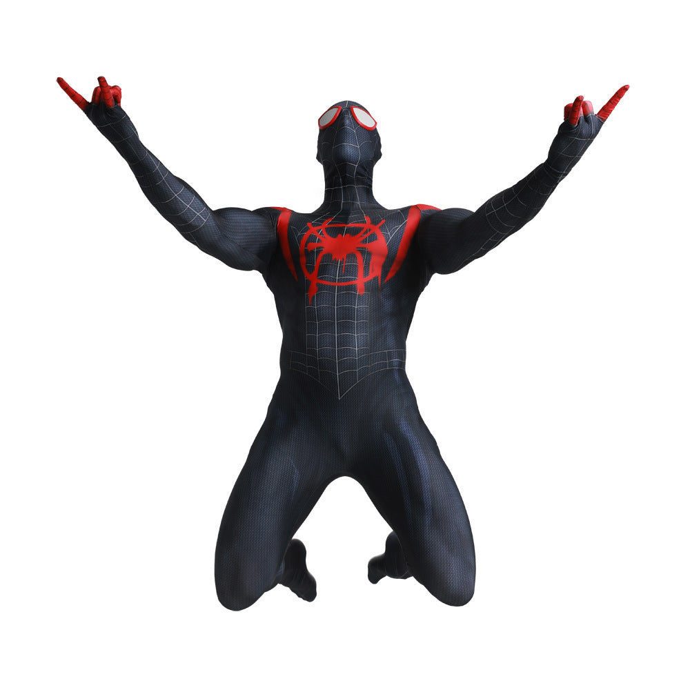 Black Spider-Man Cosplay Zentai Suit – Red Web Design