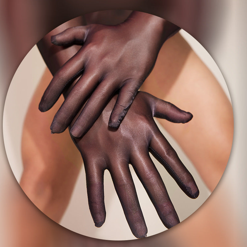 Men’s Transparent Nylon Bodysuit with Gloves