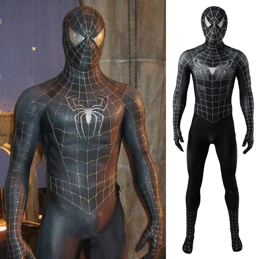 Black Spider-Man Web Pattern Zentai Suit