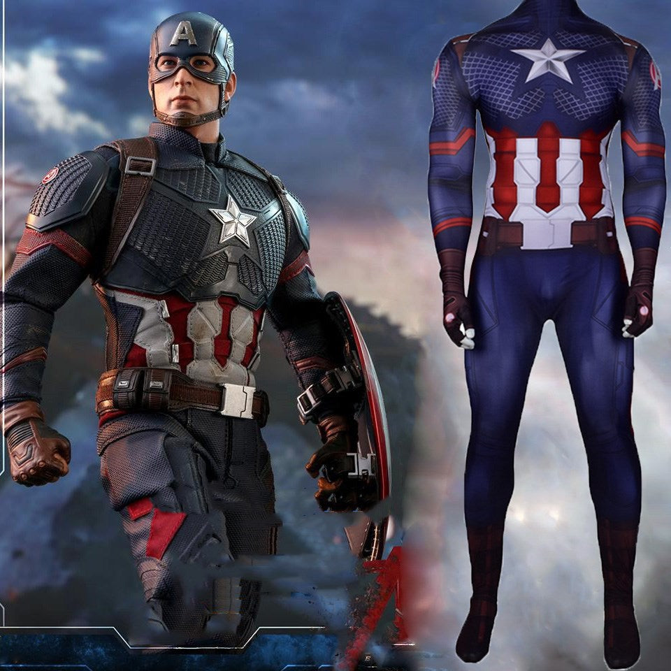 Captain America Classic Star-Print Cosplay Bodysuit