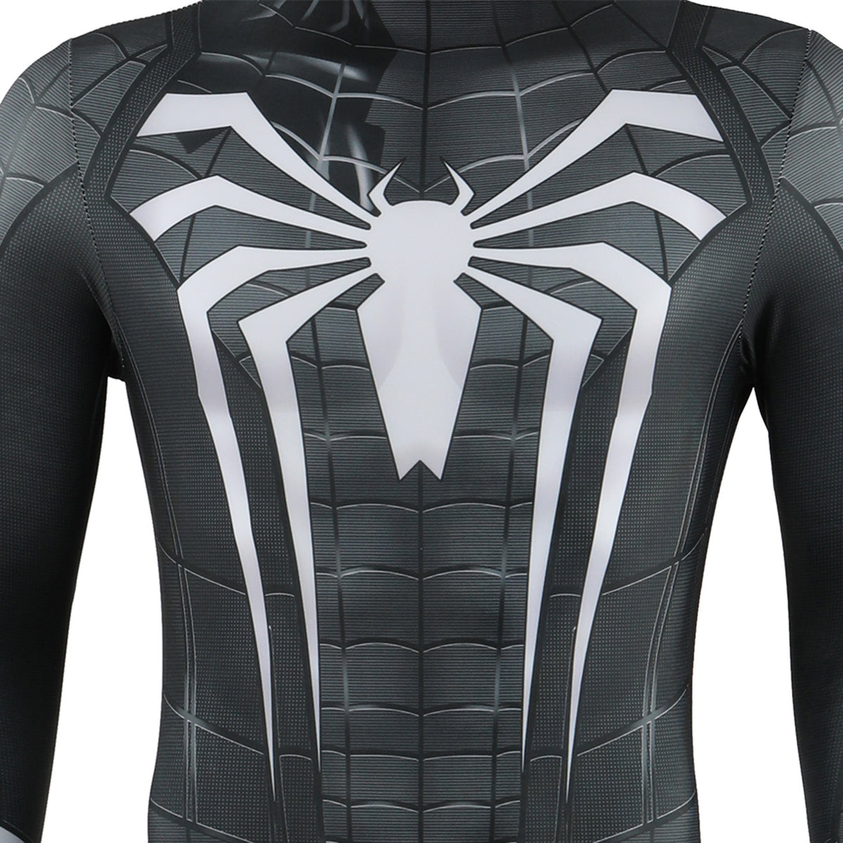 Black Spider-Man White Emblem Zentai Suit