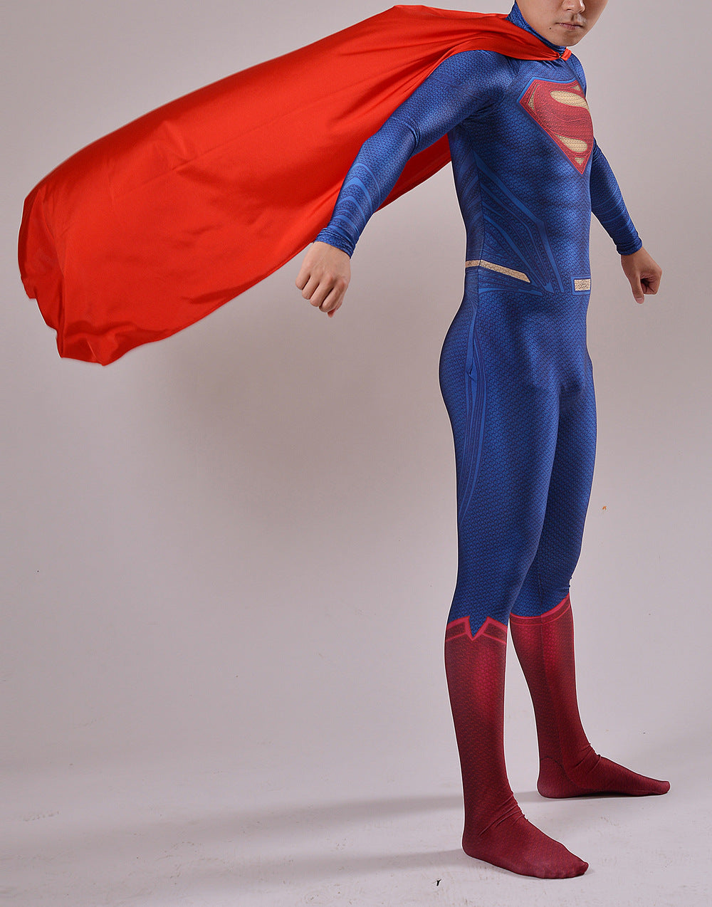 Blue Superman Full-Body Zentai Cosplay Suit