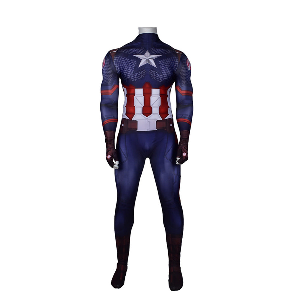 Captain America Classic Star-Print Cosplay Bodysuit