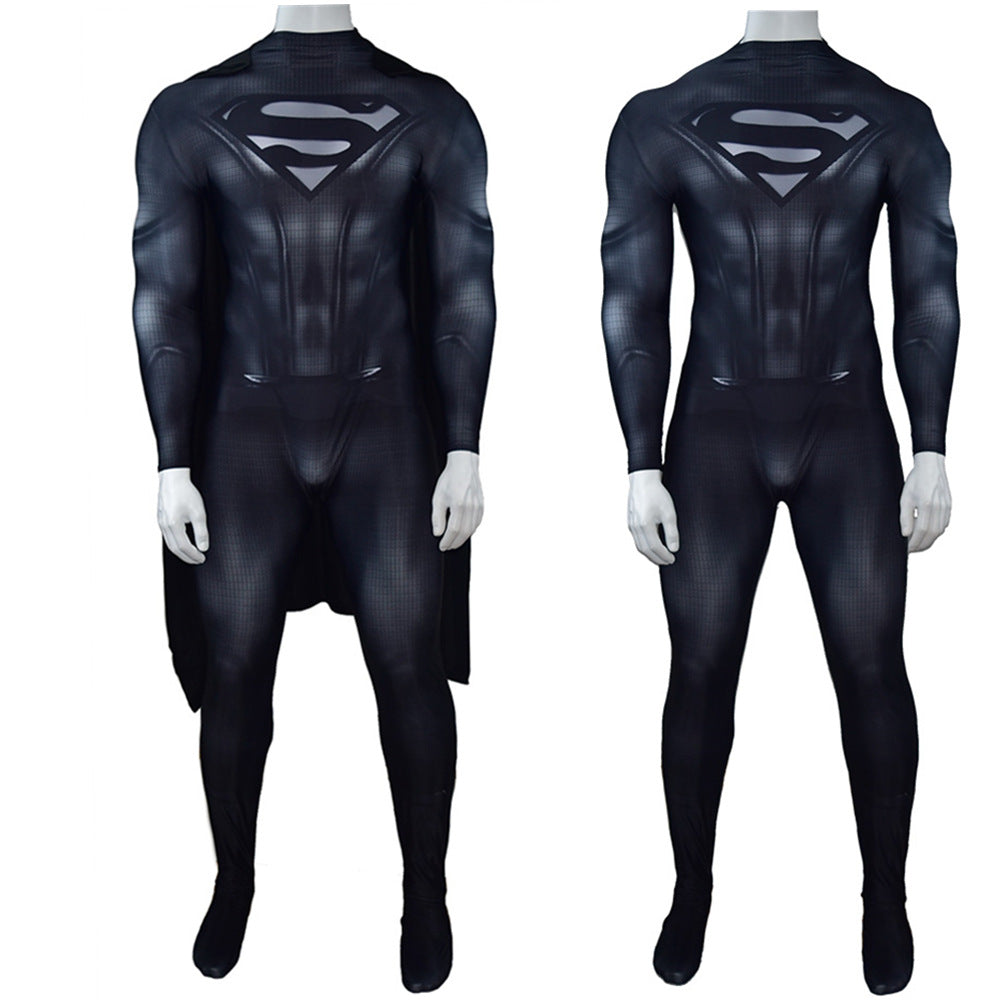 Black Man of Steel Cosplay Suit with Tonal Emblem