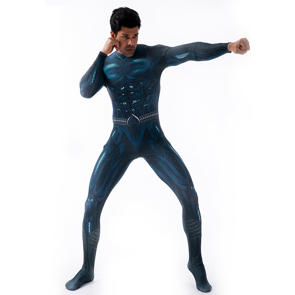 Aquaman 2 Teal Superhero Cosplay Bodysuit