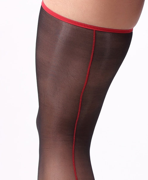Men’s Black Sheer Thigh-High Stockings