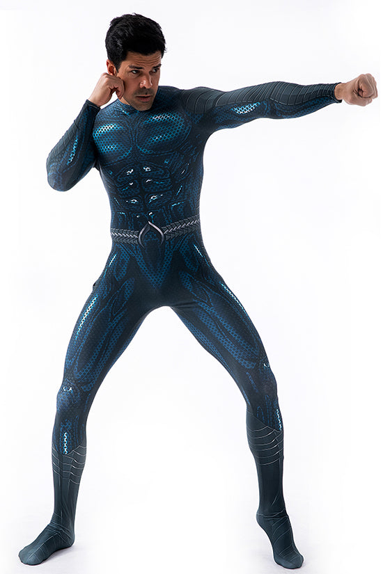 Aquaman 2 Teal Superhero Cosplay Bodysuit
