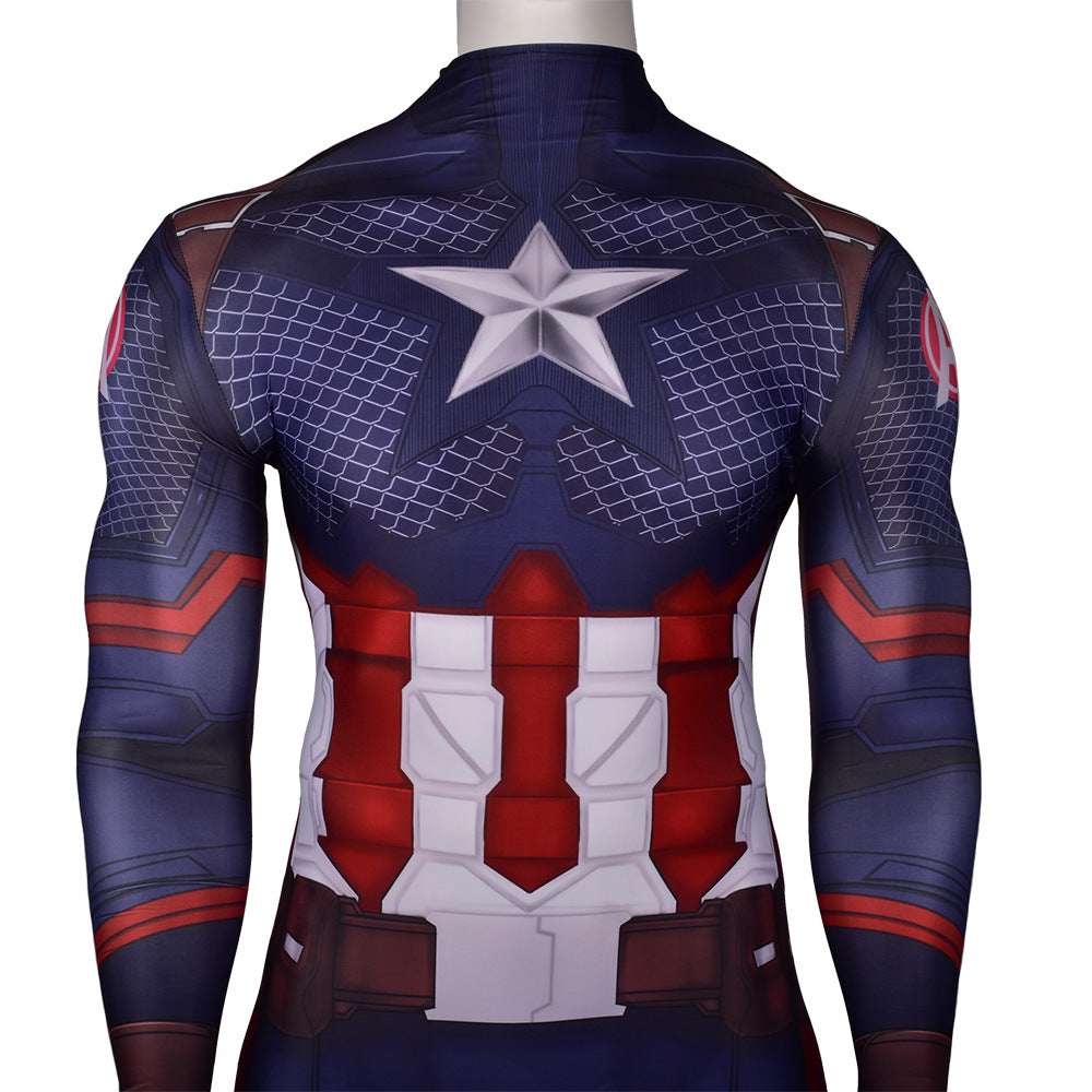 Captain America Classic Star-Print Cosplay Bodysuit