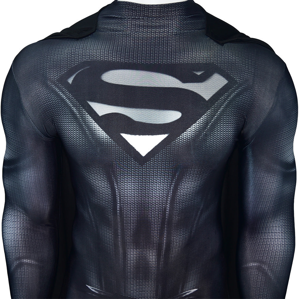 Black Man of Steel Cosplay Suit with Tonal Emblem