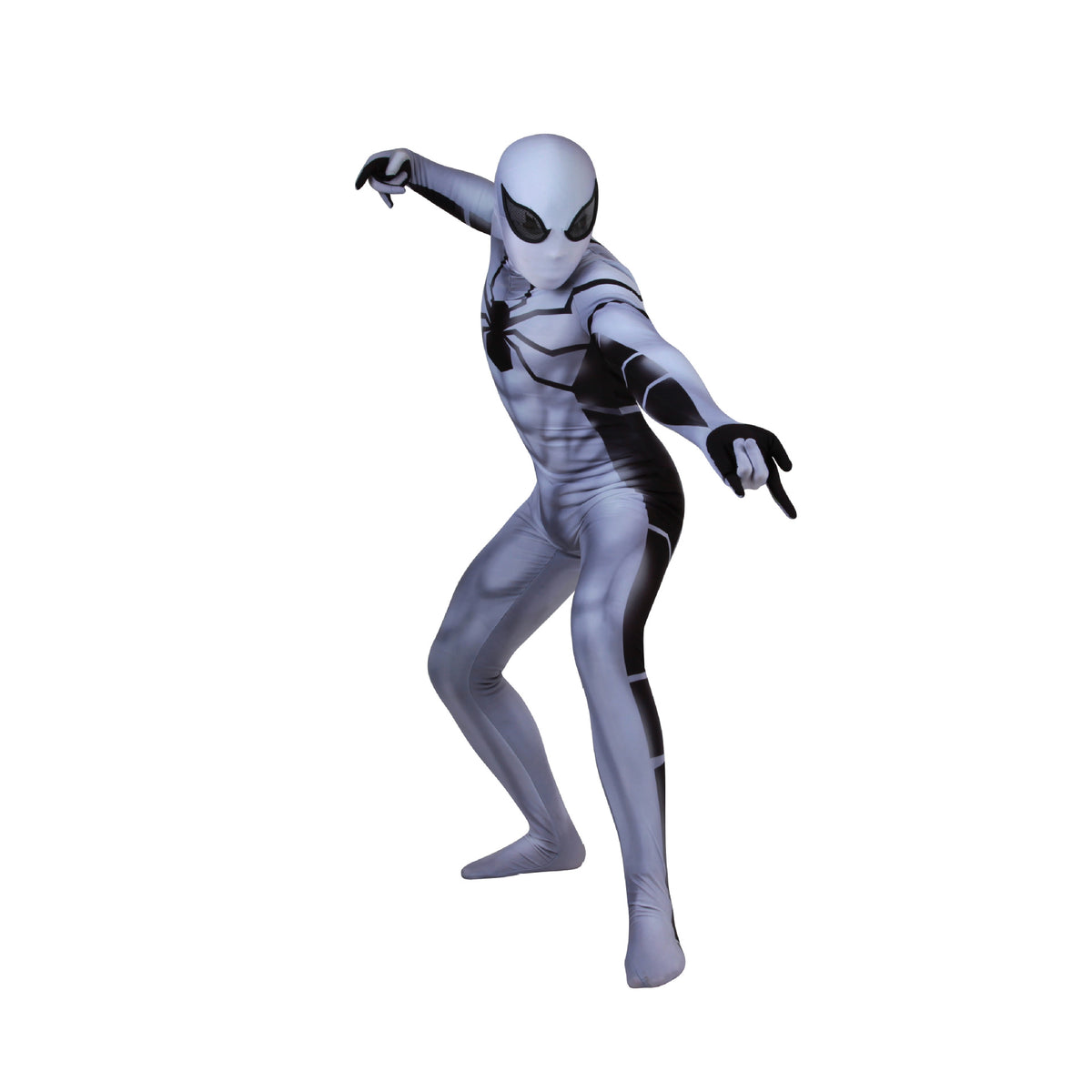 White Spider-Man Cosplay Zentai Suit – Full-Body Costume