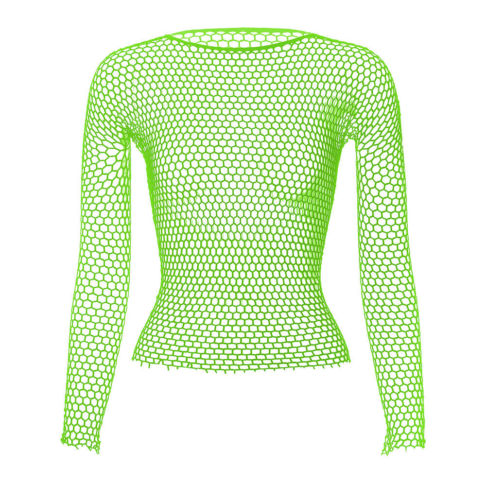 Men’s Long-Sleeve Fishnet Mesh Top – 6 Colors