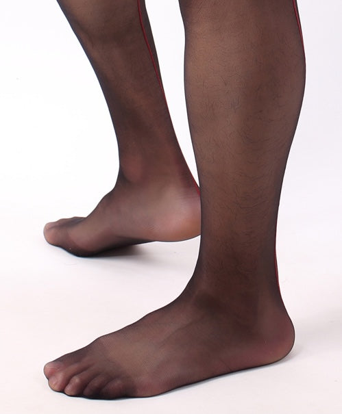 Men’s Black Sheer Thigh-High Stockings