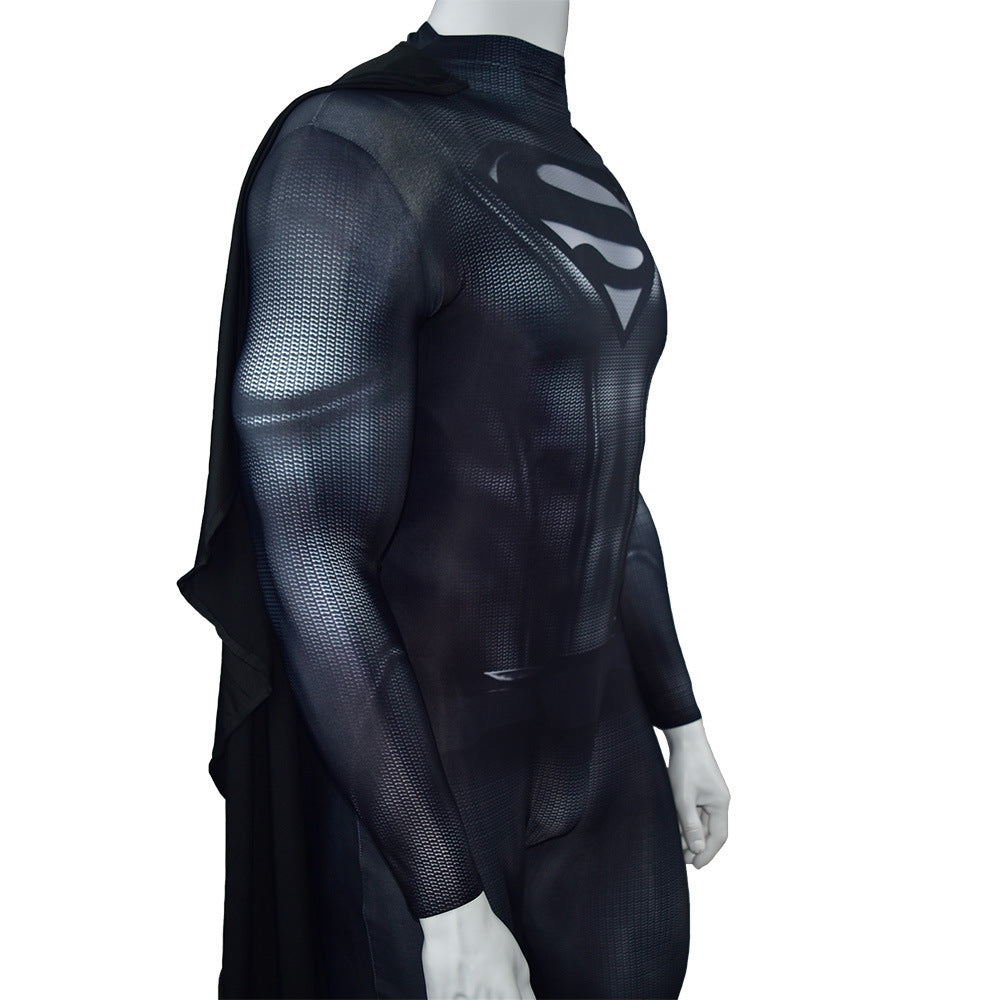 Black Man of Steel Cosplay Suit with Tonal Emblem