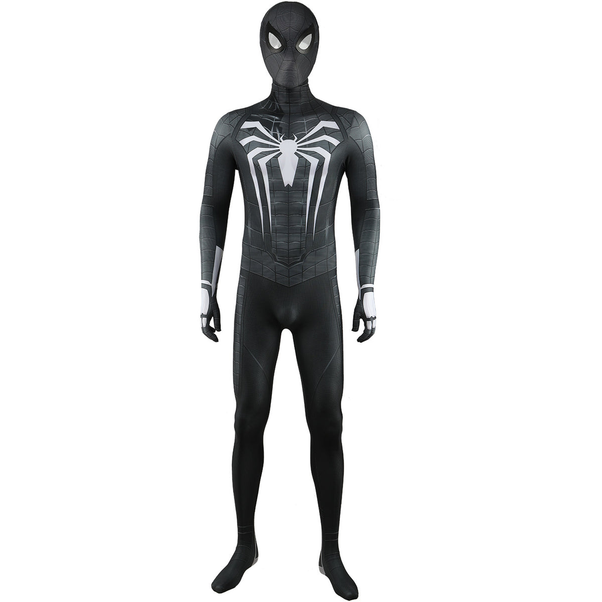 Black Spider-Man White Emblem Zentai Suit