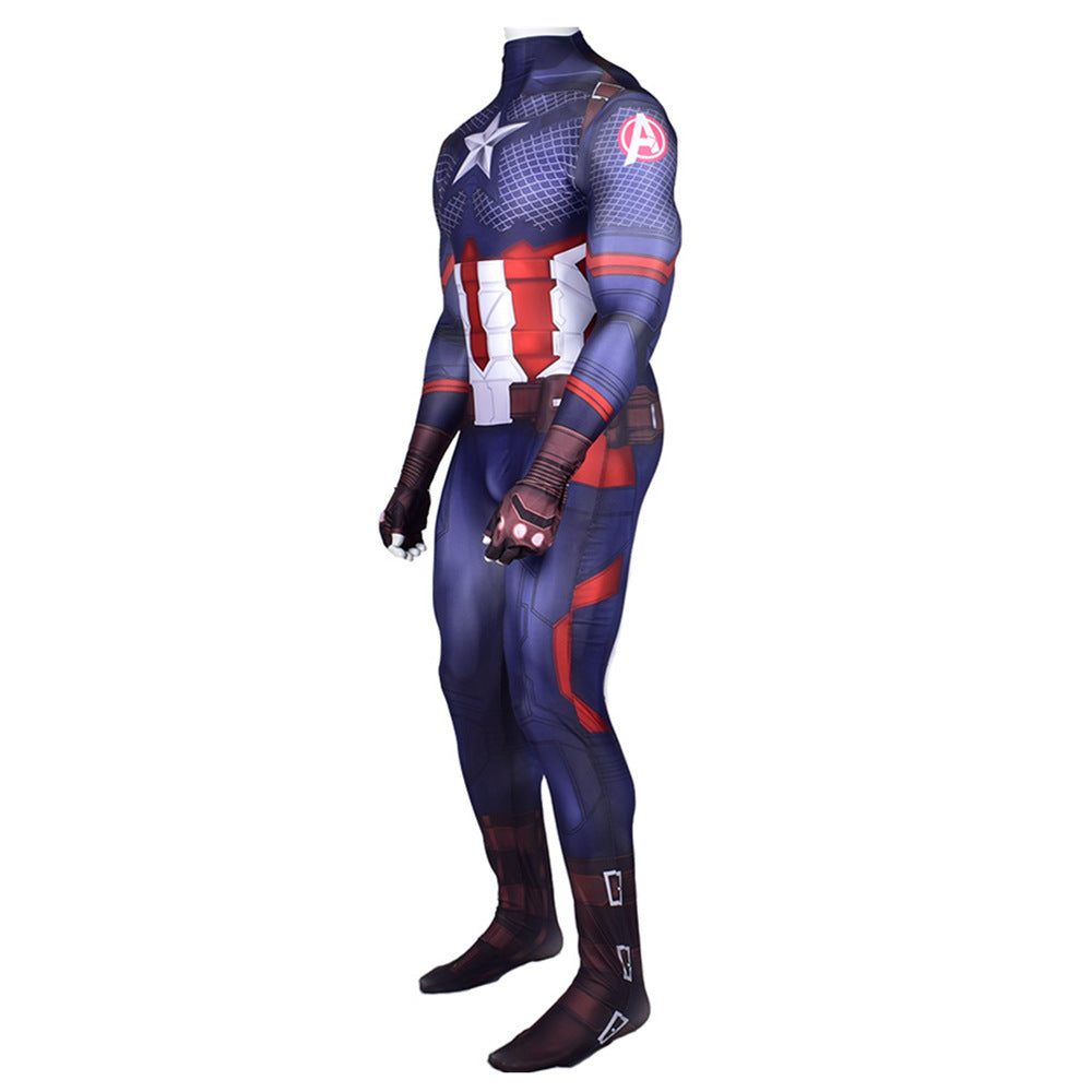 Captain America Classic Star-Print Cosplay Bodysuit