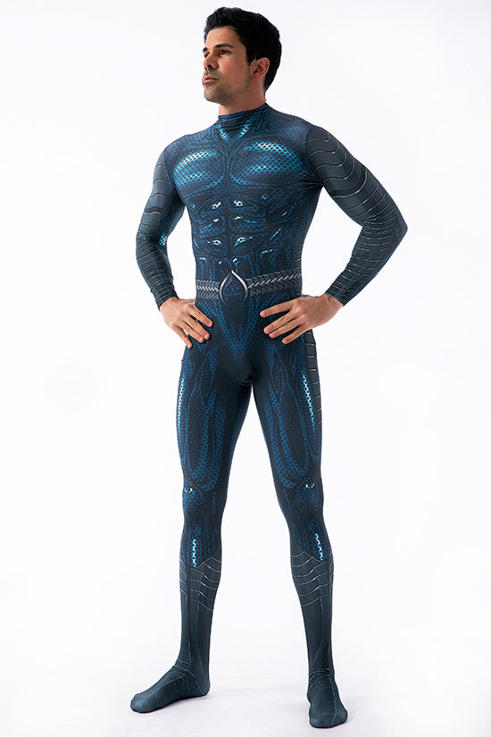Aquaman 2 Teal Superhero Cosplay Bodysuit