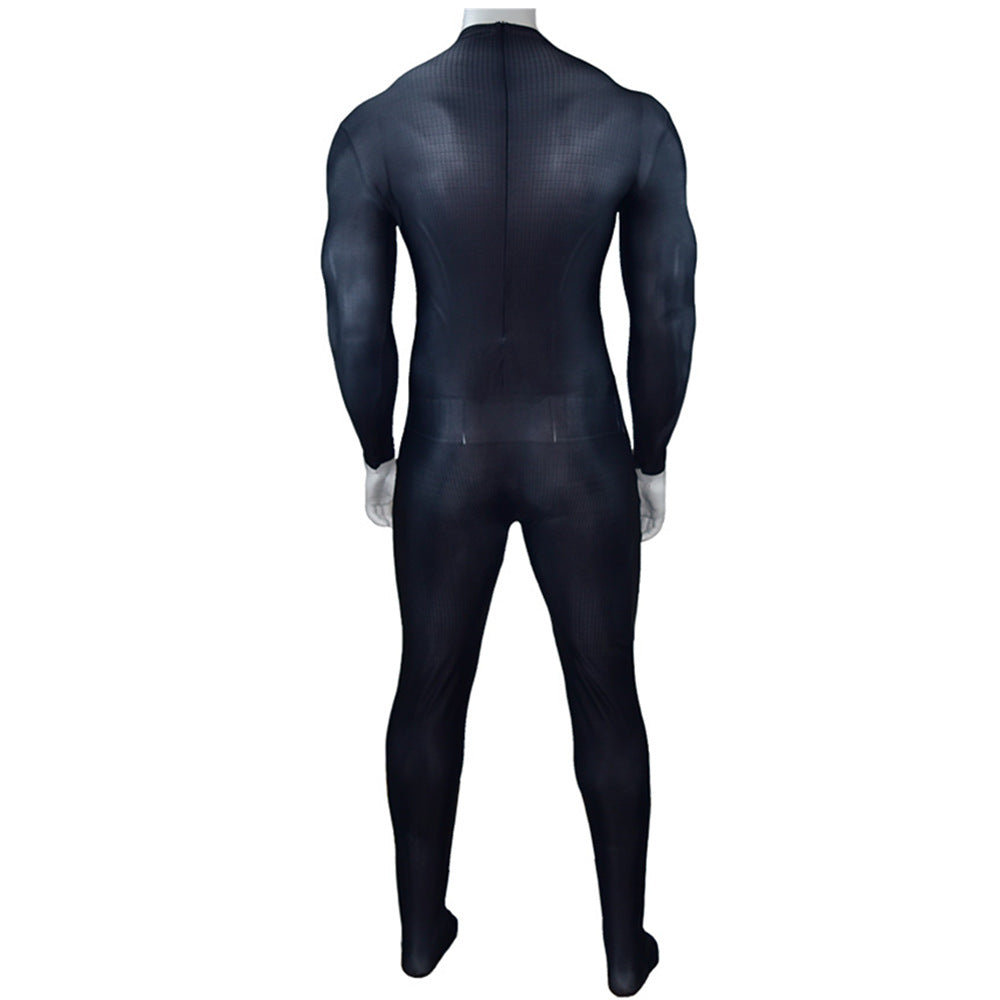 Black Man of Steel Cosplay Suit with Tonal Emblem