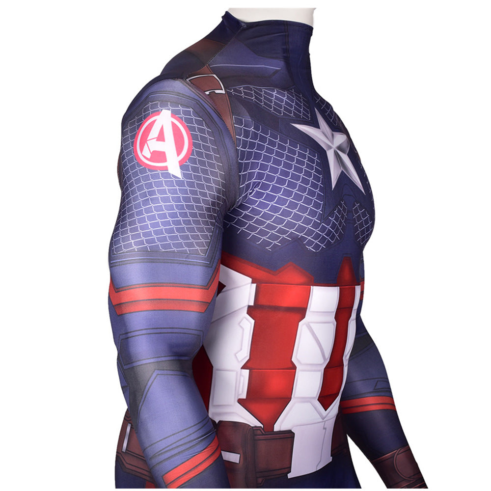 Captain America Classic Star-Print Cosplay Bodysuit