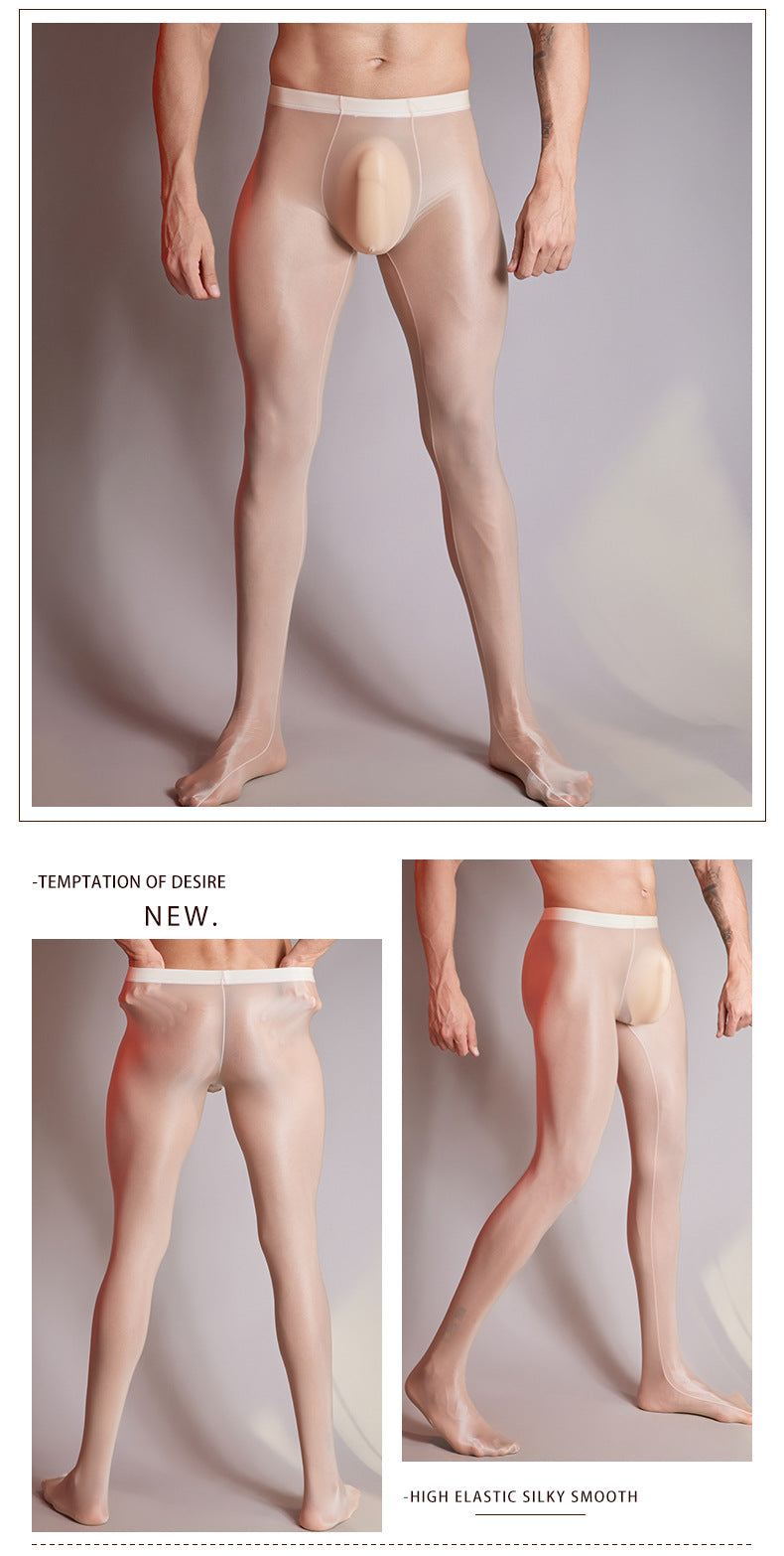 Men’s Transparent Footed Nylon Tights – 5 Colors