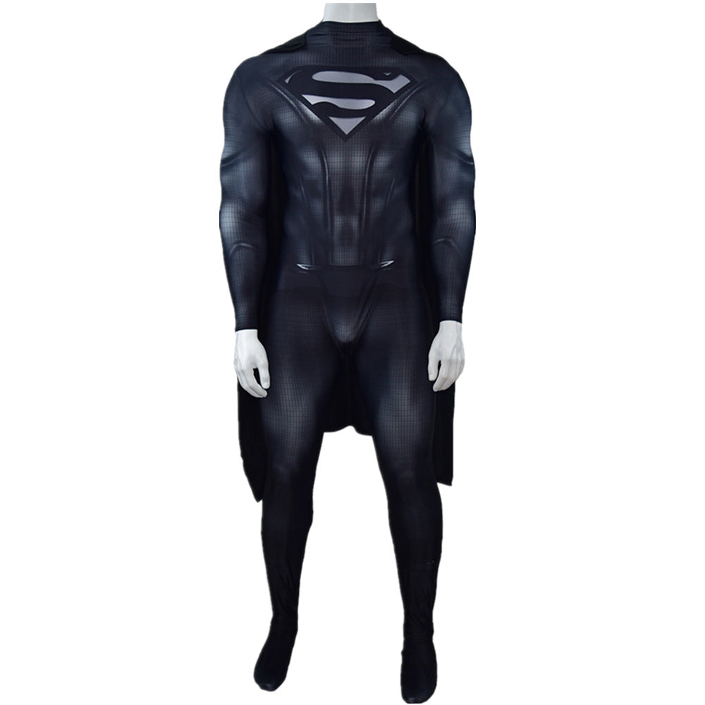 Black Man of Steel Cosplay Suit with Tonal Emblem