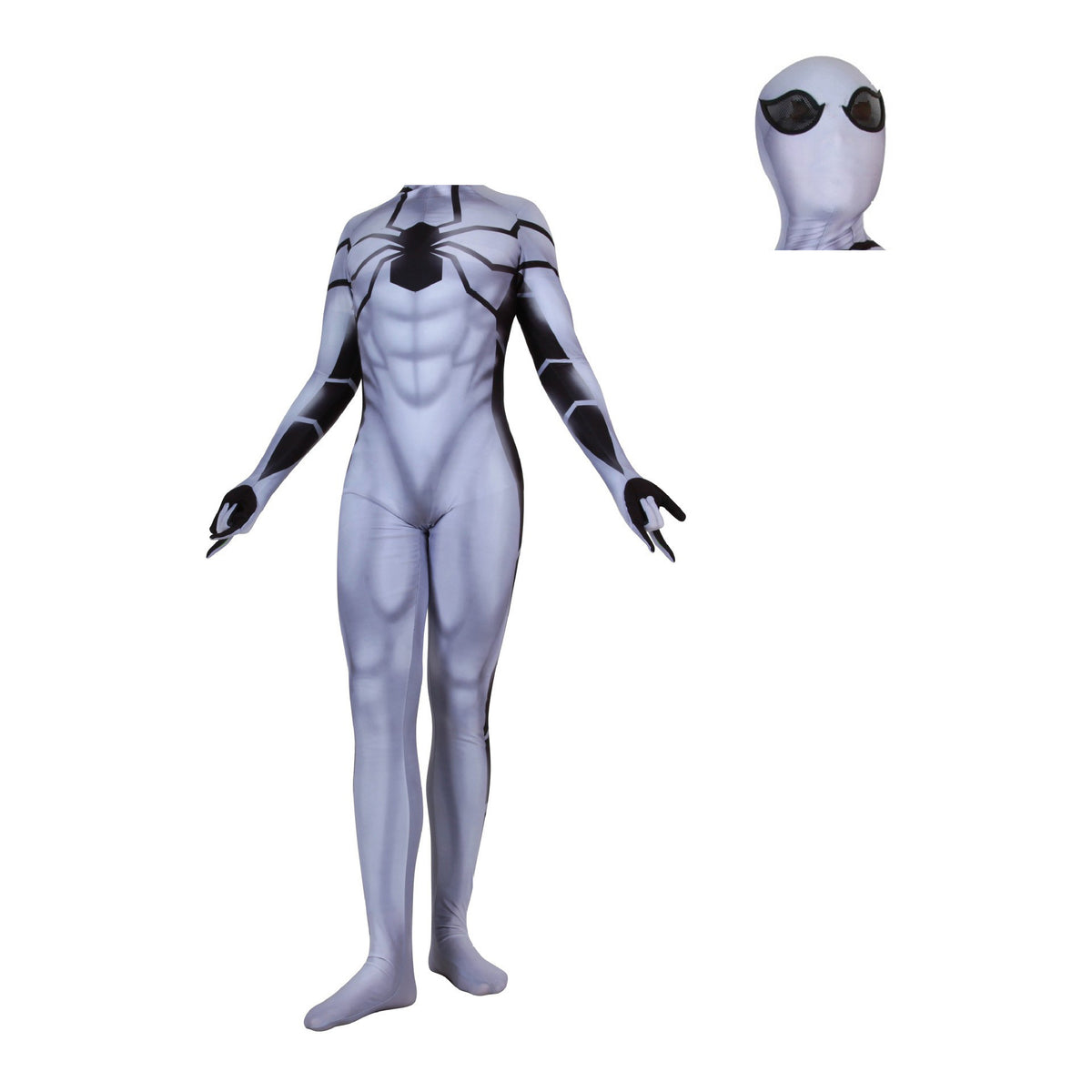 White Spider-Man Cosplay Zentai Suit – Full-Body Costume