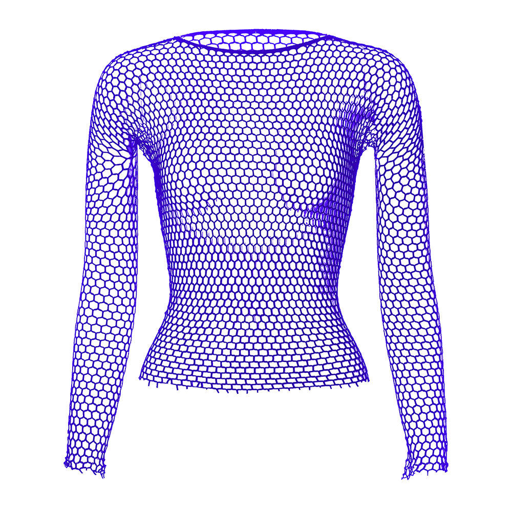 Men’s Long-Sleeve Fishnet Mesh Top – 6 Colors