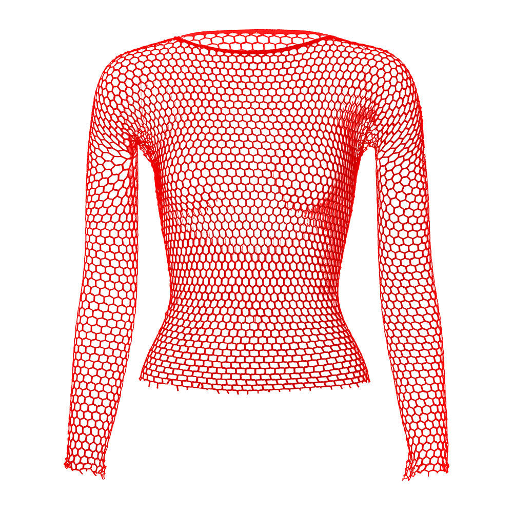 Men’s Long-Sleeve Fishnet Mesh Top – 6 Colors