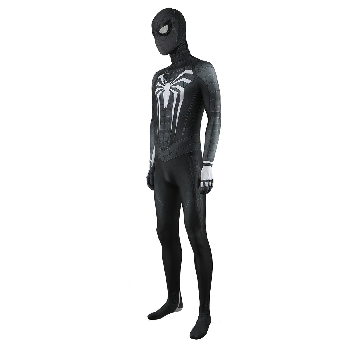 Black Spider-Man White Emblem Zentai Suit