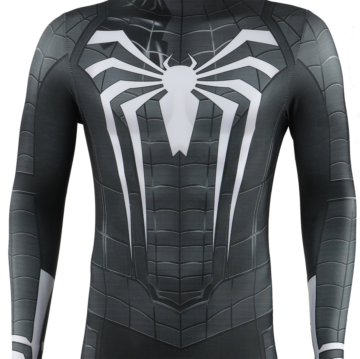 Black Spider-Man White Emblem Zentai Suit