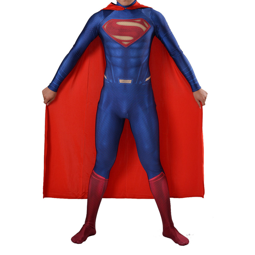 Blue Superman Full-Body Zentai Cosplay Suit